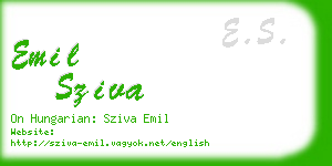 emil sziva business card